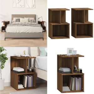 VIDAXL Tables De Chevet 2pcs Chêne Marron 35x35x55cm Bois D'Ingénierie - Table De Chevet - Meuble De Chambre - Commode - Nuit - Étagère - Home & Living - Publicité VIDAXL Tables De Chevet 2pcs Chêne Marron 35x35x55cm Bois D'Ingénierie - Table De Chevet - Meuble De Chambre - Commode - Nuit - Étagère - Home & Living - Publicité