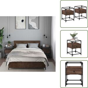 VIDAXL The Living Store - Tables De Chevet 2pcs Chêne Marron 40x40x55cm Bois D'Ingénierie - Table De Chevet - Meuble De Chambre - Table D'Appoint - Commode - Rangement - Publicité VIDAXL The Living Store - Tables De Chevet 2pcs Chêne Marron 40x40x55cm Bois D'Ingénierie - Table De Chevet - Meuble De Chambre - Table D'Appoint - Commode - Rangement - Publicité