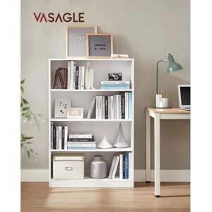 Vasagle - Bibliothèque, Étagère à 4 Niveaux, Meuble de Rangement, avec Étagères Réglables en Hauteur, pour Salon, Chambre, Bureau, 80 x 24 x 121,5 cm, Blanc par songmics LBC108T14 - Publicité