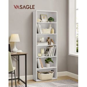 Vasagle - Bibliothèque, Étagère de Rangement 6 Niveaux, Meuble, Cube, pour Salon, Bureau, Chambre, Style Scandinave, 60 x 24 x 178,5 cm, Blanc par - Publicité