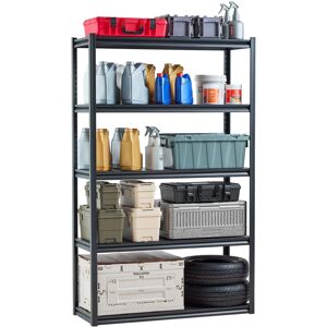 Vevor Etagere De Rangement, 1361 Kg, Etagere De Garage Metallique Robuste Reglable, 5 Niveaux, 457,2 X 1219,2 X 1981,2 Mm, Meuble Rayonnage De Stockage, Pour Cuisine, Atelier, Sous-sol, Entrepot, Noir - Publicité Vevor Etagere De Rangement, 1361 Kg, Etagere De Garage Metallique Robuste Reglable, 5 Niveaux, 457,2 X 1219,2 X 1981,2 Mm, Meuble Rayonnage De Stockage, Pour Cuisine, Atelier, Sous-sol, Entrepot, Noir - Publicité