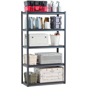 Etagere De Rangement, 907 Kg, Etagere De Garage Metallique Robuste Reglable, 5 Niveaux, 457,2 X 1016 X 1828,8 Mm, Meuble Rayonnage De Stockage, Pour Cuisine, Atelier, Sous-sol, Entrepot, Noir - Vevor - Publicité Etagere De Rangement, 907 Kg, Etagere De Garage Metallique Robuste Reglable, 5 Niveaux, 457,2 X 1016 X 1828,8 Mm, Meuble Rayonnage De Stockage, Pour Cuisine, Atelier, Sous-sol, Entrepot, Noir - Vevor - Publicité