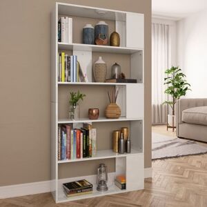 Vidaxl - Bibliothèque de division avec 5 grands compartiments dans le salon en bois mobile diverses couleurs Couleur : blanc brillant - Publicité