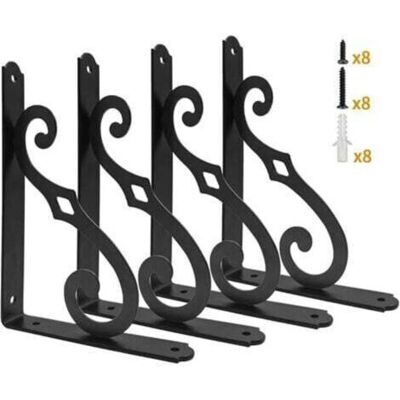 OEM Lot De 4 Supports D'Étagères Murales En Métal, 5 Pouces, Support D'Étagère Robuste, Supports Rustiques En Forme De L, Étagères Flottantes Pour Cuisine À Domicile Avec Vis - Publicité OEM Lot De 4 Supports D'Étagères Murales En Métal, 5 Pouces, Support D'Étagère Robuste, Supports Rustiques En Forme De L, Étagères Flottantes Pour Cuisine À Domicile Avec Vis - Publicité