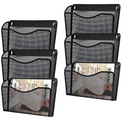 OEM Lot De 6 Organiseurs De Dossiers Suspendus En Maille À Une Seule Poche, Porte-revues Vertical, Panier De Fixation, Porte-documents Pour Le Bureau, La Maison Et L'École, Noir - Publicité OEM Lot De 6 Organiseurs De Dossiers Suspendus En Maille À Une Seule Poche, Porte-revues Vertical, Panier De Fixation, Porte-documents Pour Le Bureau, La Maison Et L'École, Noir - Publicité