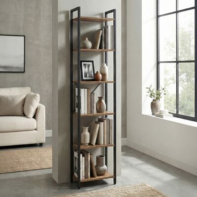 VASAGLE Étagère 6 Niveaux, Bibliothèque, Meuble De Rangement, Pour Bureau, Salon, Chambre, 30 X 40 X 187,5 Cm, Style Industriel, Marron Et Noir - Publicité VASAGLE Étagère 6 Niveaux, Bibliothèque, Meuble De Rangement, Pour Bureau, Salon, Chambre, 30 X 40 X 187,5 Cm, Style Industriel, Marron Et Noir - Publicité