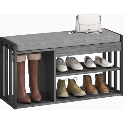 OEM Étagère À Chaussures Avec Banc Intégré, Meuble À Chaussures D'Entrée, Armoire À Chaussures À 3 Niveaux, Pour Couloir, Entrée, Salon, Chambre, Gris - Publicité OEM Étagère À Chaussures Avec Banc Intégré, Meuble À Chaussures D'Entrée, Armoire À Chaussures À 3 Niveaux, Pour Couloir, Entrée, Salon, Chambre, Gris - Publicité