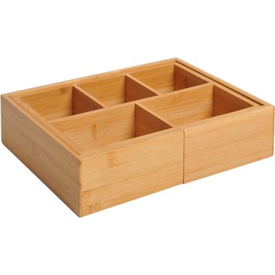 ACKERMAN Boîte De Rangement, Boîte De Tri, Tiroirs, Organisateur Extensible, Bambou, Naturel, 24,6 X 17,6 X 7 Cm - Publicité ACKERMAN Boîte De Rangement, Boîte De Tri, Tiroirs, Organisateur Extensible, Bambou, Naturel, 24,6 X 17,6 X 7 Cm - Publicité
