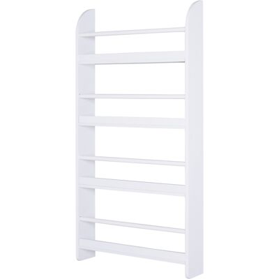 OEM Étagère Murale En Bois Pour Livres Et Magazines, 4 Niveaux, 59l X 12p X 113h Cm, Blanc - Publicité OEM Étagère Murale En Bois Pour Livres Et Magazines, 4 Niveaux, 59l X 12p X 113h Cm, Blanc - Publicité