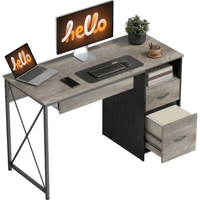 Generic Bureau D'Ordinateur, 120×50cm, Bureau Avec Rangement, Plateau Clavier, Compartiment Ouvert Et 2 Tiroirs, Gris - Publicité Generic Bureau D'Ordinateur, 120×50cm, Bureau Avec Rangement, Plateau Clavier, Compartiment Ouvert Et 2 Tiroirs, Gris - Publicité