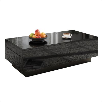 ACKERMAN Table Basse Moderne Noire Laquée Brillante Avec Tiroirs Et Compartiment Coulissant – Table Rectangulaire De Salon Offrant Un Grand Espace De Rangement, Un Design Élégant Et Une Surface Facile D'Entret - Publicité ACKERMAN Table Basse Moderne Noire Laquée Brillante Avec Tiroirs Et Compartiment Coulissant – Table Rectangulaire De Salon Offrant Un Grand Espace De Rangement, Un Design Élégant Et Une Surface Facile D'Entret - Publicité
