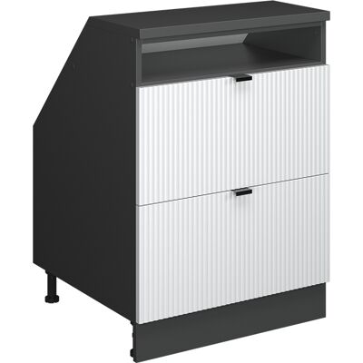 Meuble De Rangement Sous Pente Rion, Blanc Cannelé, 60x81.6cm 2 Tiroirs, 60 Cm De Profondeur, Vicco - Publicité Meuble De Rangement Sous Pente Rion, Blanc Cannelé, 60x81.6cm 2 Tiroirs, 60 Cm De Profondeur, Vicco - Publicité