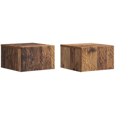Cabinet De Chevet Mural 2 Pcs Bois Ancien 49 X 34,5 X 20 Cm Vidaxl - Publicité Cabinet De Chevet Mural 2 Pcs Bois Ancien 49 X 34,5 X 20 Cm Vidaxl - Publicité
