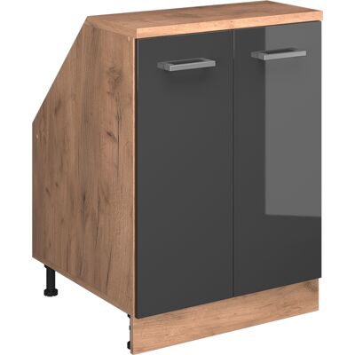 Meuble De Rangement Sous Pente Rion, Anthracite Haute Brillance, 60x81.6cm 2 Portes, 60 Cm De Profondeur, Vicco - Publicité Meuble De Rangement Sous Pente Rion, Anthracite Haute Brillance, 60x81.6cm 2 Portes, 60 Cm De Profondeur, Vicco - Publicité