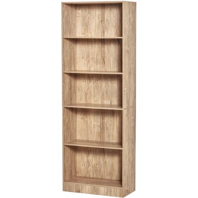 OEM Bibliothèque, Étagère De Rangement À 5 Niveaux Avec Étagères Réglables, 63 X 29,2 X 176 Cm, Bois Naturel - Publicité OEM Bibliothèque, Étagère De Rangement À 5 Niveaux Avec Étagères Réglables, 63 X 29,2 X 176 Cm, Bois Naturel - Publicité