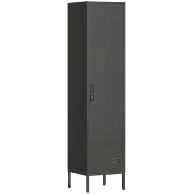 ARRIGONI Vestiaire Metallique Avec Porte Verrouillable Et Tringle Penderie Casier Acier Individuel Pour Maison Ou Bureau Noir - Publicité ARRIGONI Vestiaire Metallique Avec Porte Verrouillable Et Tringle Penderie Casier Acier Individuel Pour Maison Ou Bureau Noir - Publicité