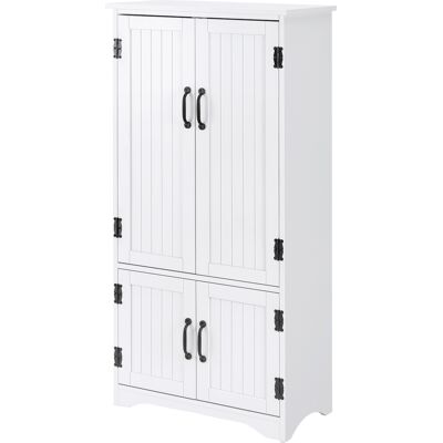 OEM Buffet De Cuisine Armoire Contemporaine Multi Rangements 2 Placards 3 Étagères Mdf Panneaux Particules Blanc - Publicité OEM Buffet De Cuisine Armoire Contemporaine Multi Rangements 2 Placards 3 Étagères Mdf Panneaux Particules Blanc - Publicité