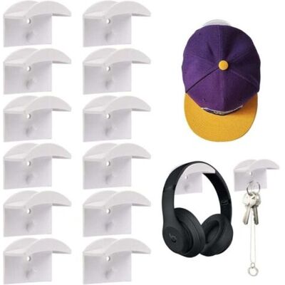 ABYSSE 12 Pièces De Chapeaux Muraux Adhésifs (blancs), Support De Rangement Pour Crochets À Chapeaux, Adapté Aux Portes, Chambres À Coucher, Entrées - Publicité ABYSSE 12 Pièces De Chapeaux Muraux Adhésifs (blancs), Support De Rangement Pour Crochets À Chapeaux, Adapté Aux Portes, Chambres À Coucher, Entrées - Publicité