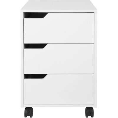 OEM Caisson Bureau Mobile Avec 3 Tiroirs, Meuble Rangement Bureau Sur Roulettes Pour Documents Et Imprimante, Caisson De Rangement Compact Pour Travail Ou Chambre, 40x50x57,5cm, Blanc - Publicité OEM Caisson Bureau Mobile Avec 3 Tiroirs, Meuble Rangement Bureau Sur Roulettes Pour Documents Et Imprimante, Caisson De Rangement Compact Pour Travail Ou Chambre, 40x50x57,5cm, Blanc - Publicité
