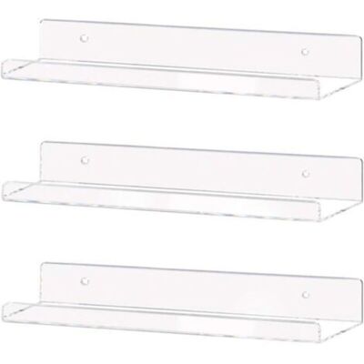 URSUS Étagère Murale Flottante Invisible En Acrylique Transparent De 38 Cm, Étagère Murale Pour Livres D'Enfants (lot De 3) - Publicité URSUS Étagère Murale Flottante Invisible En Acrylique Transparent De 38 Cm, Étagère Murale Pour Livres D'Enfants (lot De 3) - Publicité