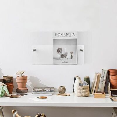 OEM Porte-revues Mural, Étagère Murale En Vinyle Transparent, Crochet Mural Invisible En Acrylique, Porte-revues Mural En Acrylique De 40 Cm - Publicité OEM Porte-revues Mural, Étagère Murale En Vinyle Transparent, Crochet Mural Invisible En Acrylique, Porte-revues Mural En Acrylique De 40 Cm - Publicité