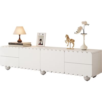 ACKERMAN Meuble Tv Blanc Moderne, Support Tv, Panneau Tv, Meuble Tv Bas. Design Unique. 175 X 38 X 37 Cm (l X L X H) - Publicité ACKERMAN Meuble Tv Blanc Moderne, Support Tv, Panneau Tv, Meuble Tv Bas. Design Unique. 175 X 38 X 37 Cm (l X L X H) - Publicité