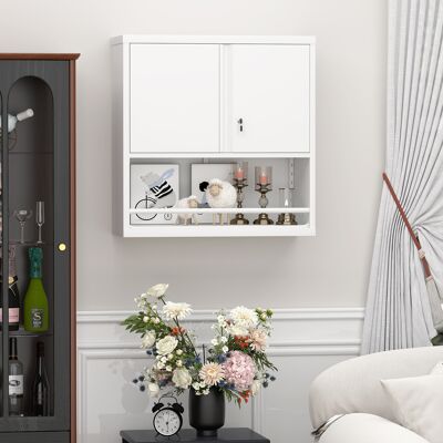 ACKERMAN Armoire De Rangement Métallique Haute À 2 Portes Avec Étagères Réglables, Armoire De Cuisine En Acier Pour Cuisine, Salon, Salle À Manger Et Bureau - Publicité ACKERMAN Armoire De Rangement Métallique Haute À 2 Portes Avec Étagères Réglables, Armoire De Cuisine En Acier Pour Cuisine, Salon, Salle À Manger Et Bureau - Publicité