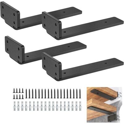Melissa Support Etagere Murale 4 Pièces Supports Muraux Pour Étagères Supports D'Étagère Noirs Supports En L En Métal Robuste Pour Montage Mural (noir, 15 Cm/6 Pouces) - Publicité Melissa Support Etagere Murale 4 Pièces Supports Muraux Pour Étagères Supports D'Étagère Noirs Supports En L En Métal Robuste Pour Montage Mural (noir, 15 Cm/6 Pouces) - Publicité