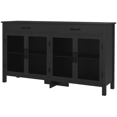 OEM Buffet Bas Meuble De Rangement 4 Portes Avec Étagères Réglables Et 2 Tiroirs Style Industriel 150 X 40 X 85 Cm Noir - Publicité OEM Buffet Bas Meuble De Rangement 4 Portes Avec Étagères Réglables Et 2 Tiroirs Style Industriel 150 X 40 X 85 Cm Noir - Publicité