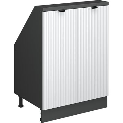 Meuble De Rangement Sous Pente Rion, Blanc Cannelé, 60x81.6cm Avec 2 Portes, Vicco - Publicité Meuble De Rangement Sous Pente Rion, Blanc Cannelé, 60x81.6cm Avec 2 Portes, Vicco - Publicité