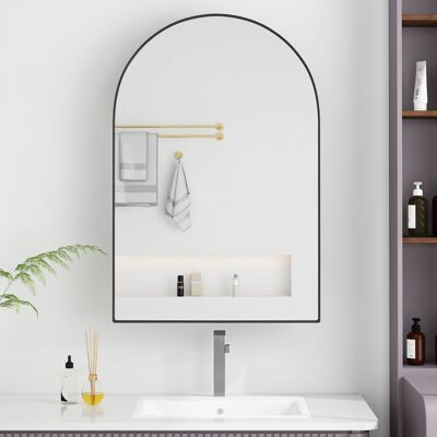 ACKERMAN Stylish Arched Mirror Cabinet, Recessed Medicine Cabinet, Wall Cabinet With Metal Framed, Mirror And Adjustable Shelves, Mirror Cabinet With Storage For Bathroom, Living Room And Bedroom, Black - Publicité ACKERMAN Stylish Arched Mirror Cabinet, Recessed Medicine Cabinet, Wall Cabinet With Metal Framed, Mirror And Adjustable Shelves, Mirror Cabinet With Storage For Bathroom, Living Room And Bedroom, Black - Publicité