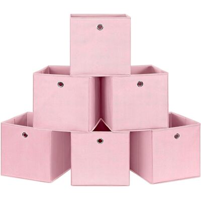 OEM Lot De 6 Boîtes De Rangement Pliables, Tissu Non Tissé, 30x30x30 Cm, Fond Renforcé, Œillets, Pour Chambre, Salon - Publicité OEM Lot De 6 Boîtes De Rangement Pliables, Tissu Non Tissé, 30x30x30 Cm, Fond Renforcé, Œillets, Pour Chambre, Salon - Publicité