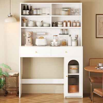 ARRIGONI Meuble De Cuisine Avec Plan De Travail, Buffet Et Meuble Haut, Fonction Bar Intégrée, Avec Barre À Crochets, 2 Tiroirs, Étagère Réglable Et Espace De Rangement Ouvert, Meuble De Cuisine Et De Salle À - Publicité ARRIGONI Meuble De Cuisine Avec Plan De Travail, Buffet Et Meuble Haut, Fonction Bar Intégrée, Avec Barre À Crochets, 2 Tiroirs, Étagère Réglable Et Espace De Rangement Ouvert, Meuble De Cuisine Et De Salle À - Publicité