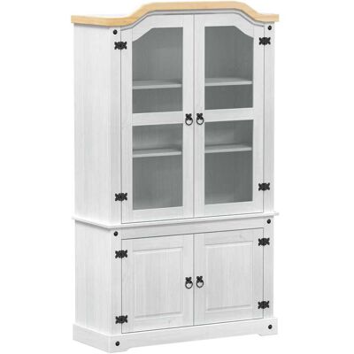 Maison Exclusive - Vitrine Blanc 103,5 X 42 X 180 Cm Pin Massif - Publicité Maison Exclusive - Vitrine Blanc 103,5 X 42 X 180 Cm Pin Massif - Publicité