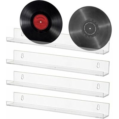 ABYSSE 4 Pièces Étagères Flottantes Pour Disques Vinyles Étagères Murales Transparentes En Acrylique Sans Perçage 30 Cm Pour Rangement Et Organisation Livres Vinyles Salon Cuisine Salle De Bain - Publicité ABYSSE 4 Pièces Étagères Flottantes Pour Disques Vinyles Étagères Murales Transparentes En Acrylique Sans Perçage 30 Cm Pour Rangement Et Organisation Livres Vinyles Salon Cuisine Salle De Bain - Publicité