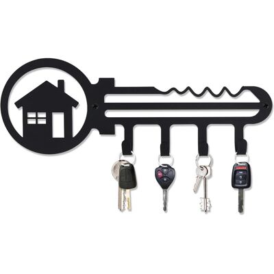 ALVIOR Key Holder - Wall Mounted Metal Key Rack - 11 Inch With 4 Hooks - For Entryway Hallway Or Home Use - 1 Piece - Publicité ALVIOR Key Holder - Wall Mounted Metal Key Rack - 11 Inch With 4 Hooks - For Entryway Hallway Or Home Use - 1 Piece - Publicité