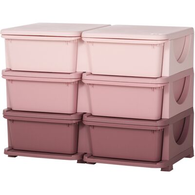 OEM Organisateur De Jouets Pour Enfants À 3 Niveaux Avec 6 Tiroirs, Boîtes De Rangement En Plastique, 75x37x56,5cm, Rose - Publicité OEM Organisateur De Jouets Pour Enfants À 3 Niveaux Avec 6 Tiroirs, Boîtes De Rangement En Plastique, 75x37x56,5cm, Rose - Publicité