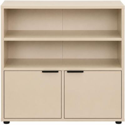 OEM Commode - Juanio - Juanio - 2 Portes & 2 Étagères Ouvertes - Beige - 60x28x60 Cm - Publicité OEM Commode - Juanio - Juanio - 2 Portes & 2 Étagères Ouvertes - Beige - 60x28x60 Cm - Publicité