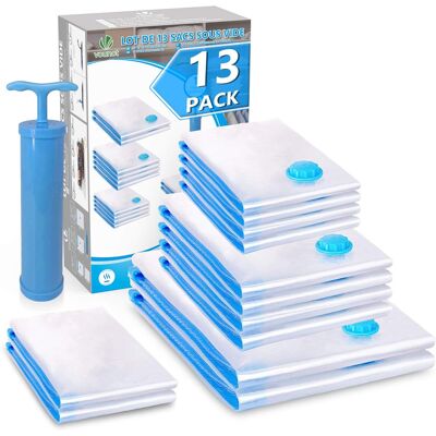 Sacs De Rangement Sous Vide + Lot De 12 Sacs De Compression + 1 Sac De Voyage Sous Vide Avec Pompe-aquaforge - Publicité Sacs De Rangement Sous Vide + Lot De 12 Sacs De Compression + 1 Sac De Voyage Sous Vide Avec Pompe-aquaforge - Publicité