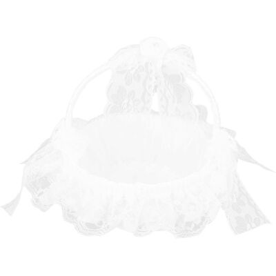 MCKENSA Panier De Fleurs De Mariage Avec Dentelle Blanche, Panier Romantique, Léger Et Élégant Pour Les Noces - Publicité MCKENSA Panier De Fleurs De Mariage Avec Dentelle Blanche, Panier Romantique, Léger Et Élégant Pour Les Noces - Publicité