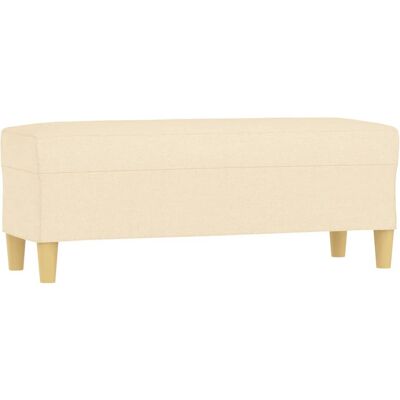 DESIGN IN Banc Crème 100x35x41 Cm Tissu - Publicité DESIGN IN Banc Crème 100x35x41 Cm Tissu - Publicité
