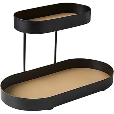 PUNNYB À Parfum En Cuir Noir Et Fer Pour Coiffeuse Organisateur De - Publicité PUNNYB À Parfum En Cuir Noir Et Fer Pour Coiffeuse Organisateur De - Publicité