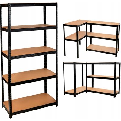 OEM Étagère De Rangement En Métal Noir - 5 Étagères - 180x90x40 - Publicité OEM Étagère De Rangement En Métal Noir - 5 Étagères - 180x90x40 - Publicité