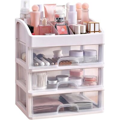 PUNNYB Organisateur De Bureau Transparent En Plastique À 3 Tiroirs - Publicité PUNNYB Organisateur De Bureau Transparent En Plastique À 3 Tiroirs - Publicité