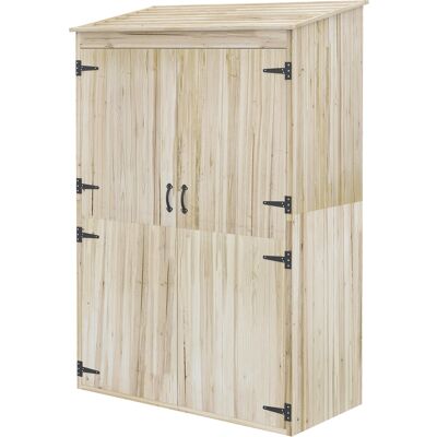 OEM Armoire De Jardin Armoire De Rangement En Bois 2 Étagères 2 Portes Toit Incliné 120 X 57 X 183 Cm Bois Naturel - Publicité OEM Armoire De Jardin Armoire De Rangement En Bois 2 Étagères 2 Portes Toit Incliné 120 X 57 X 183 Cm Bois Naturel - Publicité