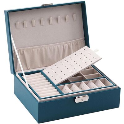 MIXHOME Coffret À Bijoux Multifonction En Cuir Pu, Double Couche, Grande Capacité, Organiseur De Rangement Pour Bijoux - Bleu Pastel - Publicité MIXHOME Coffret À Bijoux Multifonction En Cuir Pu, Double Couche, Grande Capacité, Organiseur De Rangement Pour Bijoux - Bleu Pastel - Publicité