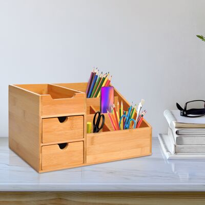 ACIRIHO Organisateur De Bureau Boîte De Rangement Boîte De Bureau Organisation 2 Tiroirs Nature L33 X B20,5 X H15,5 Cm - Publicité ACIRIHO Organisateur De Bureau Boîte De Rangement Boîte De Bureau Organisation 2 Tiroirs Nature L33 X B20,5 X H15,5 Cm - Publicité