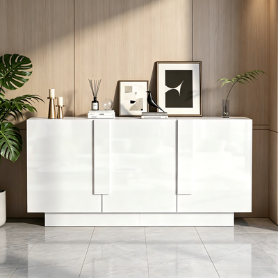 LEMONBEST Buffet 35x160x60 Cm Sideboard Avec 3 Portes Et 6 Compartiments De Rangement, Design Moderne,blanc - Publicité LEMONBEST Buffet 35x160x60 Cm Sideboard Avec 3 Portes Et 6 Compartiments De Rangement, Design Moderne,blanc - Publicité