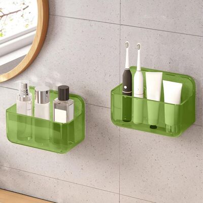 GRASSLIN 2 Pièces Étagère, Sans Perçage, Plastique Pet, Montage Mural, Salle De Bain Cuisine - Publicité GRASSLIN 2 Pièces Étagère, Sans Perçage, Plastique Pet, Montage Mural, Salle De Bain Cuisine - Publicité