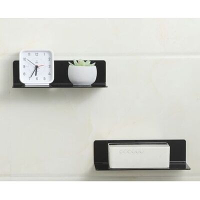OEM Royaluxe-lot De 2 Étagères Murales Flottantes - Noir - Petite Étagère En Acryl Pour Chambre, Salle De Bain, Cuisine, Salon, Bureau, Salle De Jeux Avec Clips Pour Câbles - Publicité OEM Royaluxe-lot De 2 Étagères Murales Flottantes - Noir - Petite Étagère En Acryl Pour Chambre, Salle De Bain, Cuisine, Salon, Bureau, Salle De Jeux Avec Clips Pour Câbles - Publicité